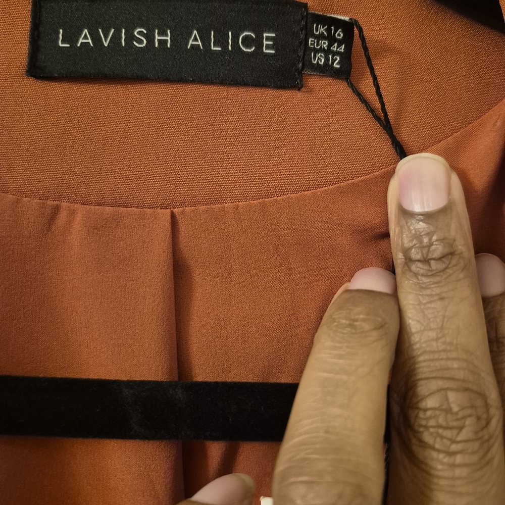 Lavish Alice Women's Orange Cape Blazer - Picture 3 of 7